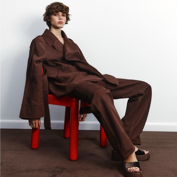 ZARA SUEDE LEATHER PANTS
